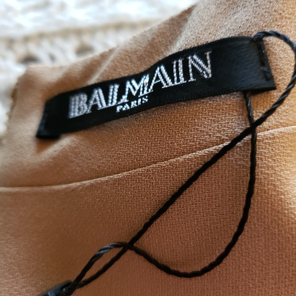 BALMAIN PARIS TIERED SILK LACE-UP TOP - Picture 14 of 15